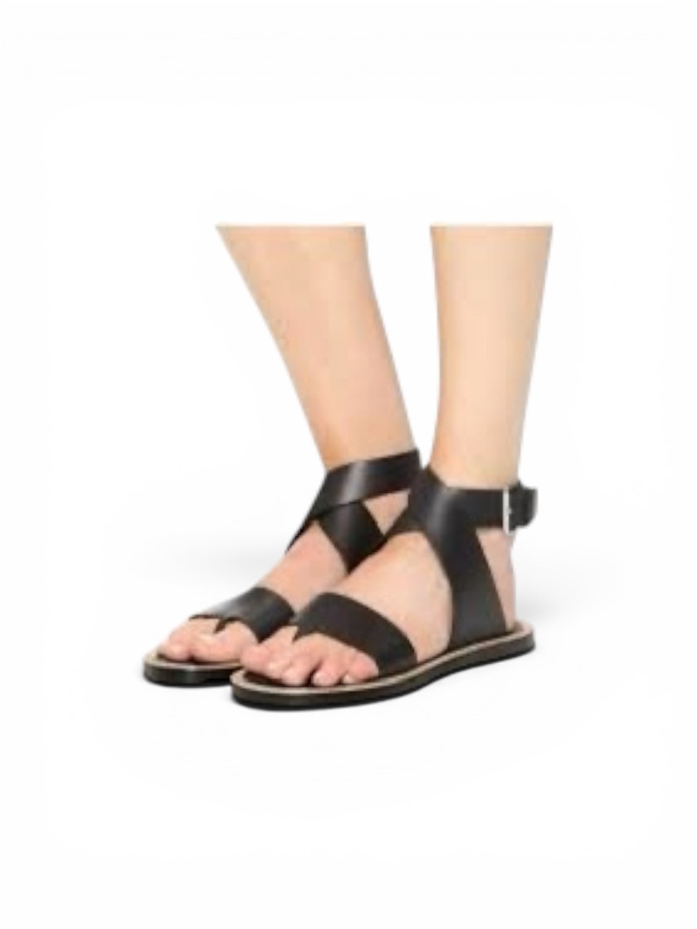 Vince Mailin Women’s Ankle Straps Black Leather Saldals Size 8